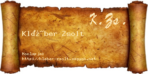 Kléber Zsolt névjegykártya